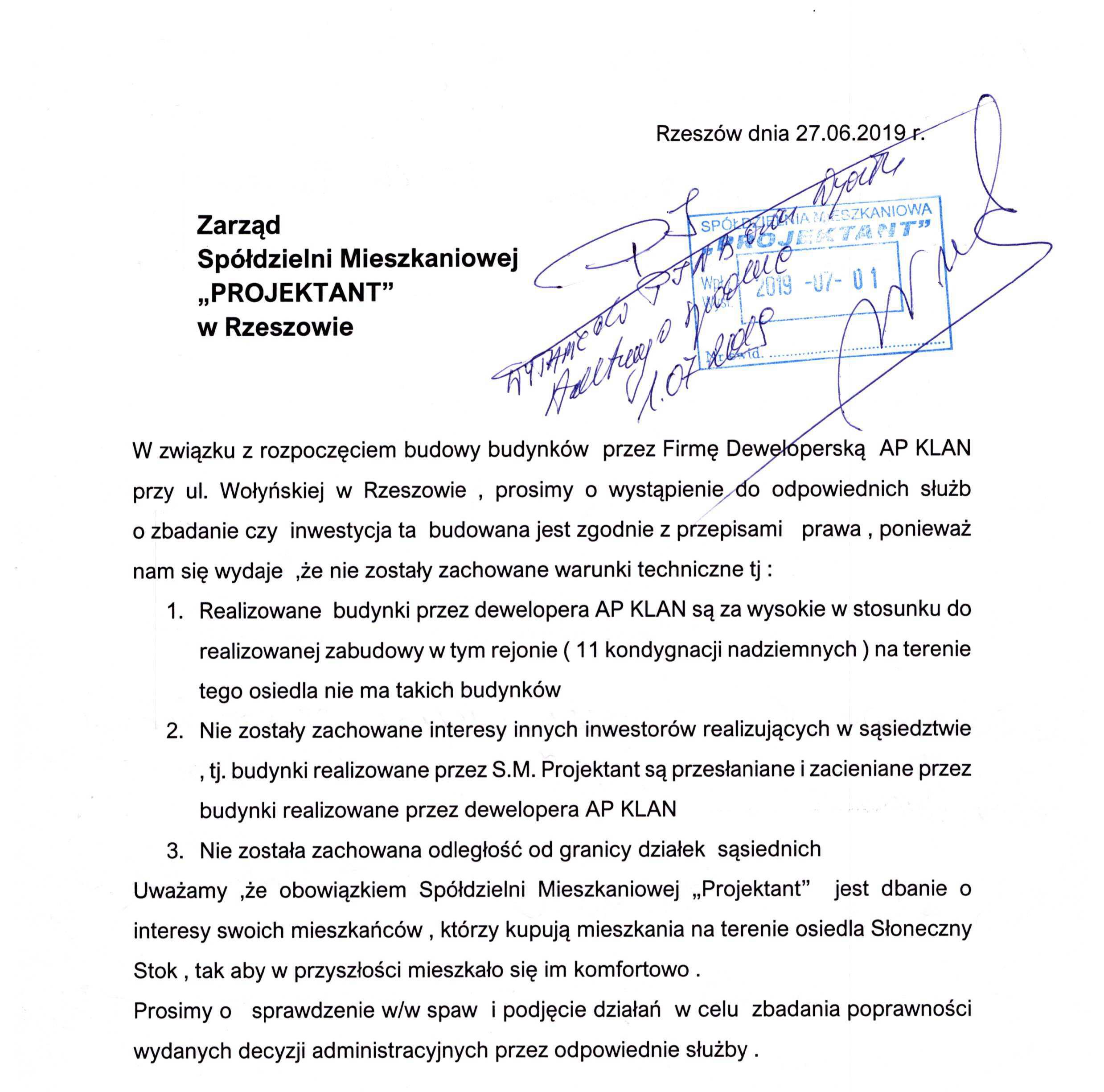 Jak Napisać Podanie Do Spółdzielni O Remont Klatki Schodowej Spółdzielnia Mieszkaniowa "PROJEKTANT" w Rzeszowie